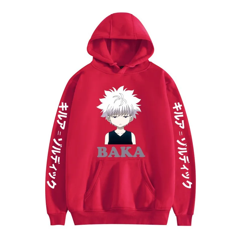 

Hunter X Hunter Hoodies Killua Zoldyck Baka Classic Comic O-Neck Long Sleeves Classic Anime Japan Sweatshirts Women Clothing