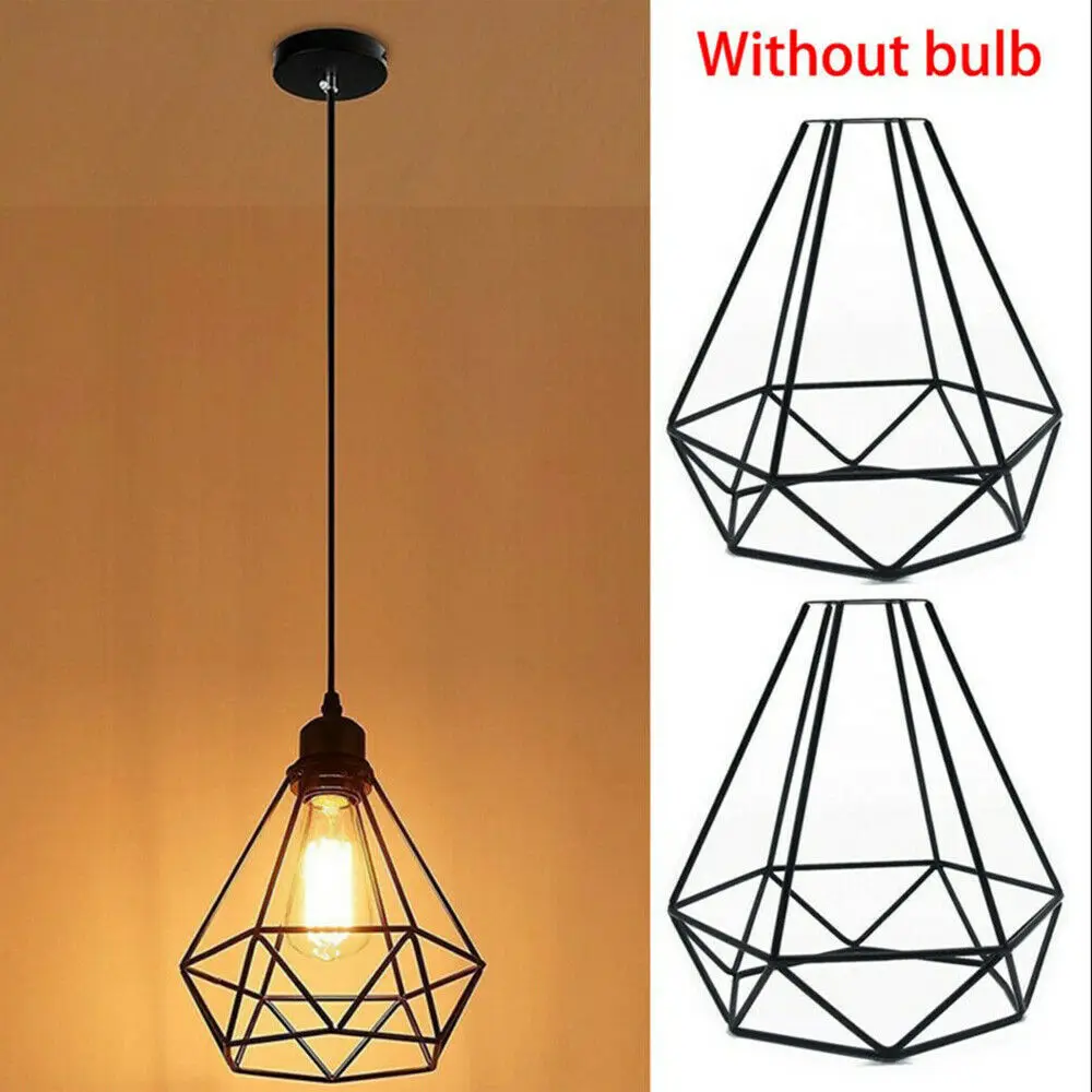 Винтажные промышленные геометрические клетки кулоны светильник Лофт потолочные
