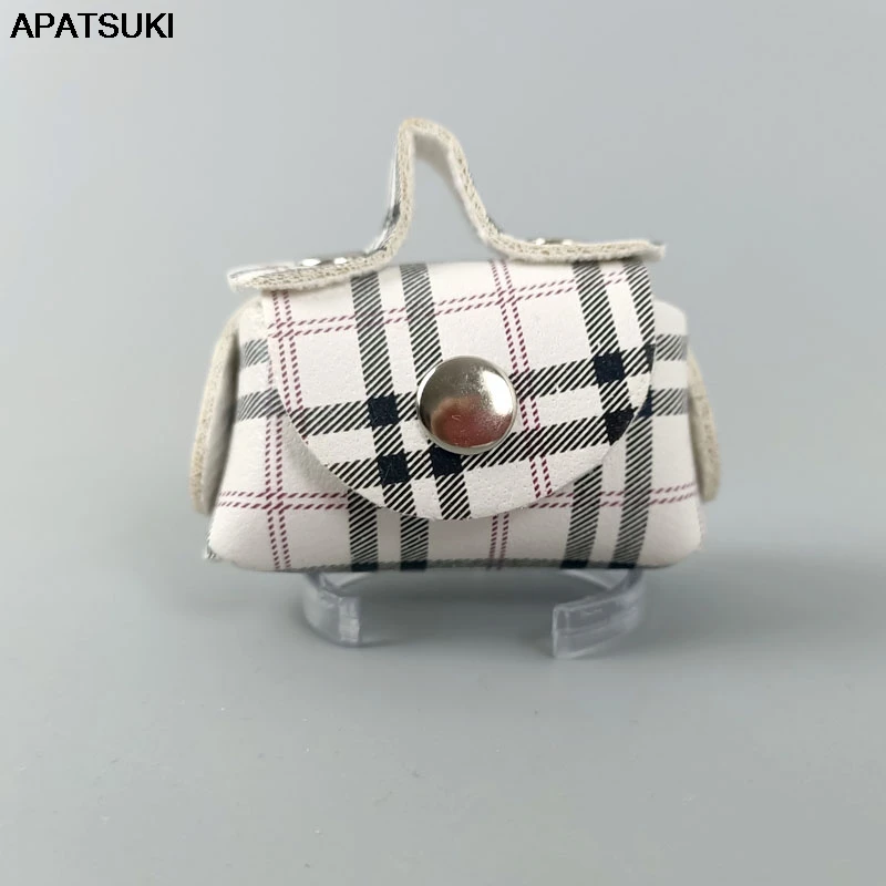 Модная белая клетчатая кожаная сумка аксессуары для кукол Барби куклы Blyth 1/6 BJD