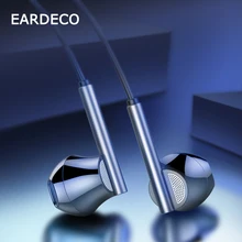 EARDECO – écouteurs filaires à 8 cœurs, oreillettes intra-auriculaires avec micro, casque stéréo dynamique pour téléphone portable