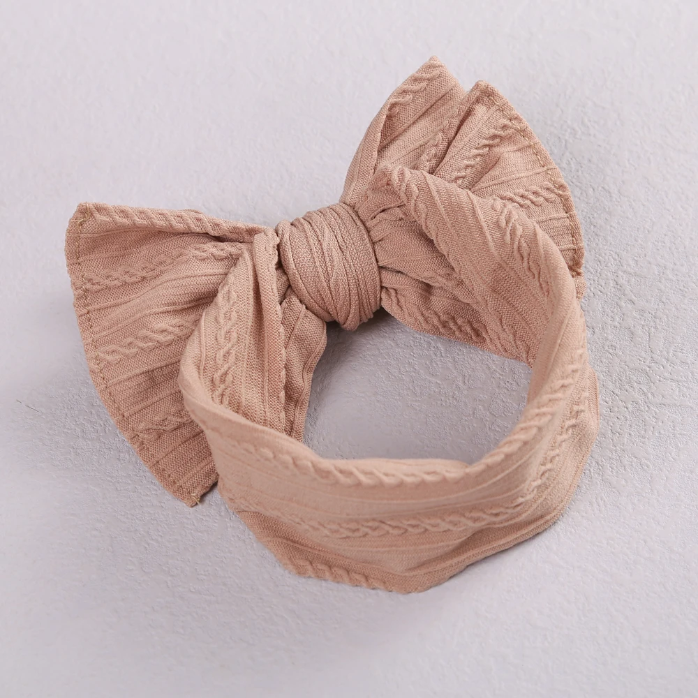Diadema de lazo doble para beb&eacute; y ni&ntilde;a, diadema de lazo liso para reci&eacute;n nacido, turbante de nailon el&aacute;stico, accesorios para el cabello de beb&eacute; en 32 colores, 1 Uds.-2