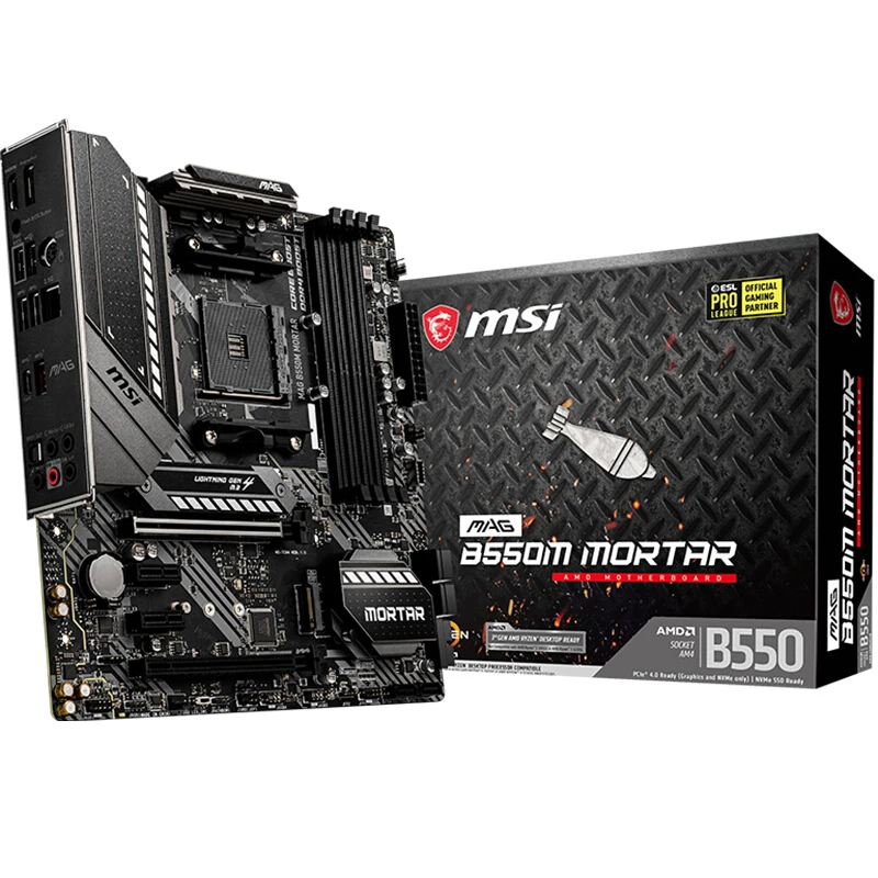Billig Marke Neue MSI MAG B550M MÖRTEL Desktop MATX Motherboard Unterstützung Ryzen 5600X/5800X/3700X/3600X CPU (AMD B550/Buchse AM4)