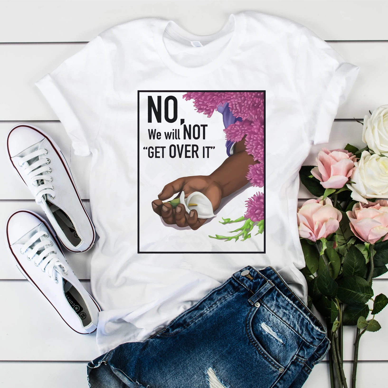 Женская футболка с надписью No We Not Get Over It|Футболки| |