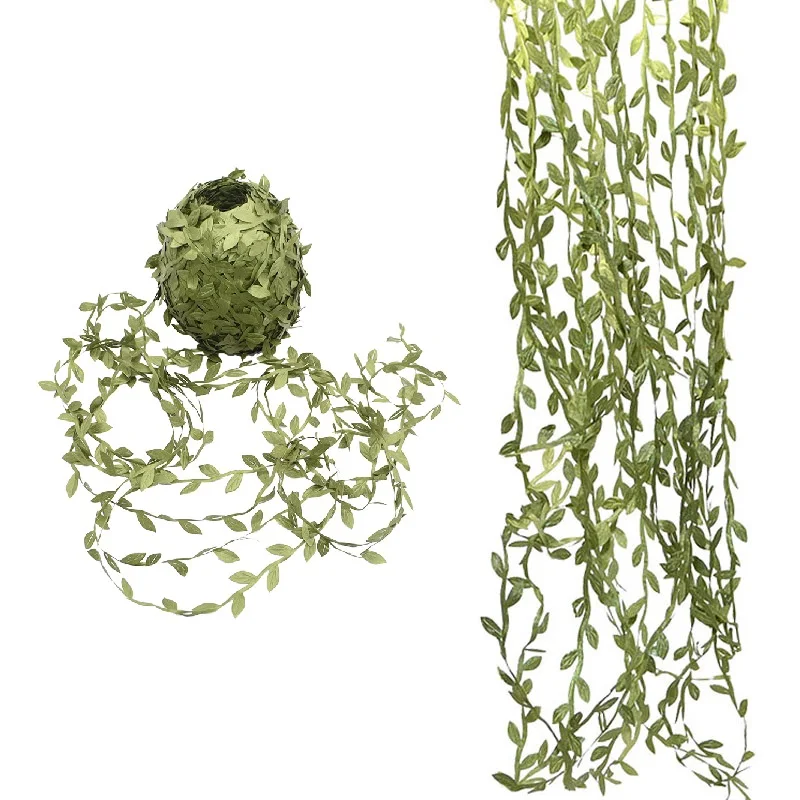 Искусственные зеленые листья ротанга 10 м цветы ручной работы виноградный венок