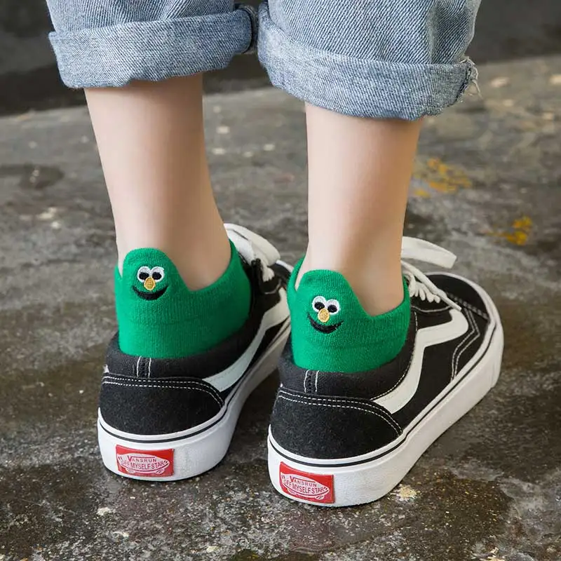 5 пар/упак. хлопковые носки женские Харадзюку с вышитыми героями