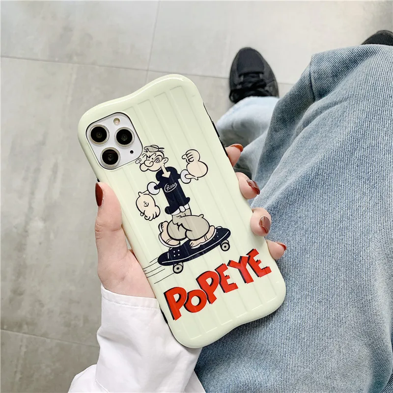 Забавный мультяшный чехол Popeye для iPhone 11 Pro задняя крышка XR XS Max X 7 8 Plus силиконовые