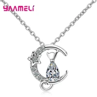 new trend 925 sterling silver necklace pendant cute animal heart cubic zircon pearl for women girl gift