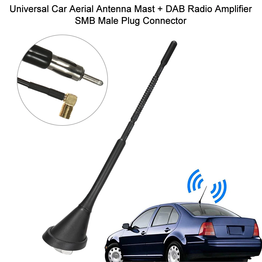 Универсальная автомобильная антенна мачта + DAB радио усилитель smb разъем папа для