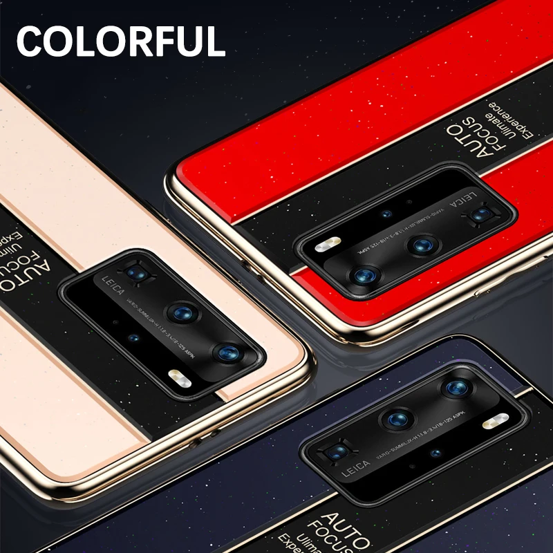 

Phone Case For Huawei P40 P30 Pro Case Cover Plexiglass Mirror Plating Tpu Frame Pc Bumper Case For Huawei P40 Lite Nova 7i 6 Se