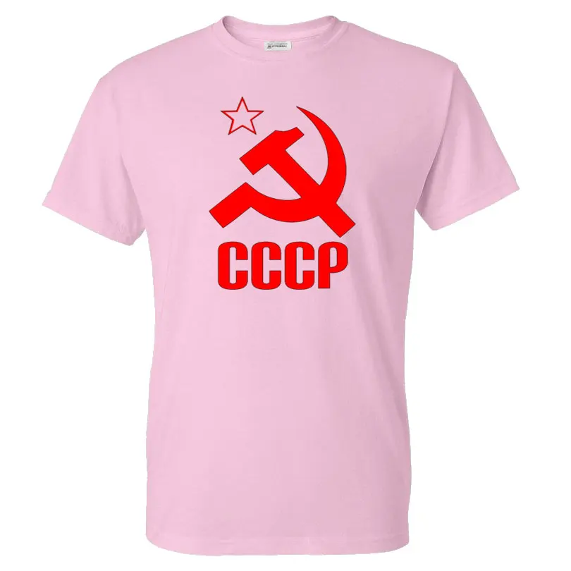 

Summer T-shirt Men's CCCP Print Pattern Soviet Men's T-shirt Short-sleeved Moscow Casual T-shirt 100% Cotton O-neck Top