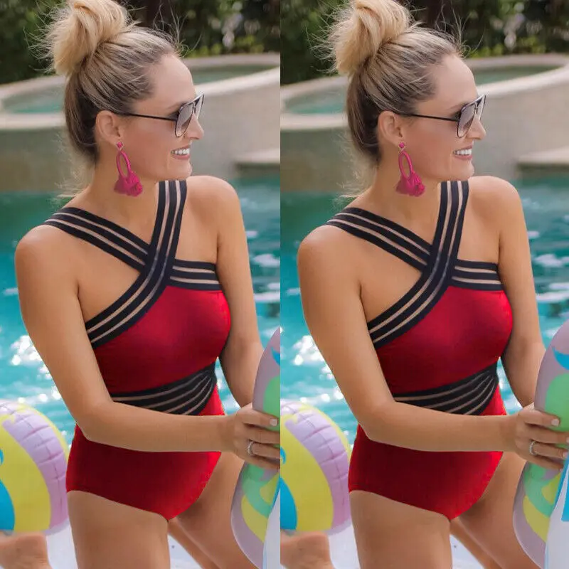 2020 популярный женский сексуальный цельный перспективный купальник бикини пуш-ап