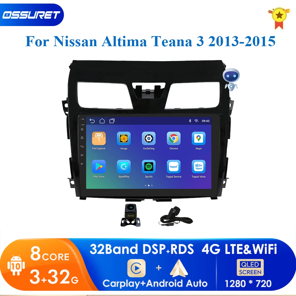 4G LTE Android 10 четырехъядерный автомобильный телефон для Nissan Teana Altima 2013 2014 2015 2016 GPS