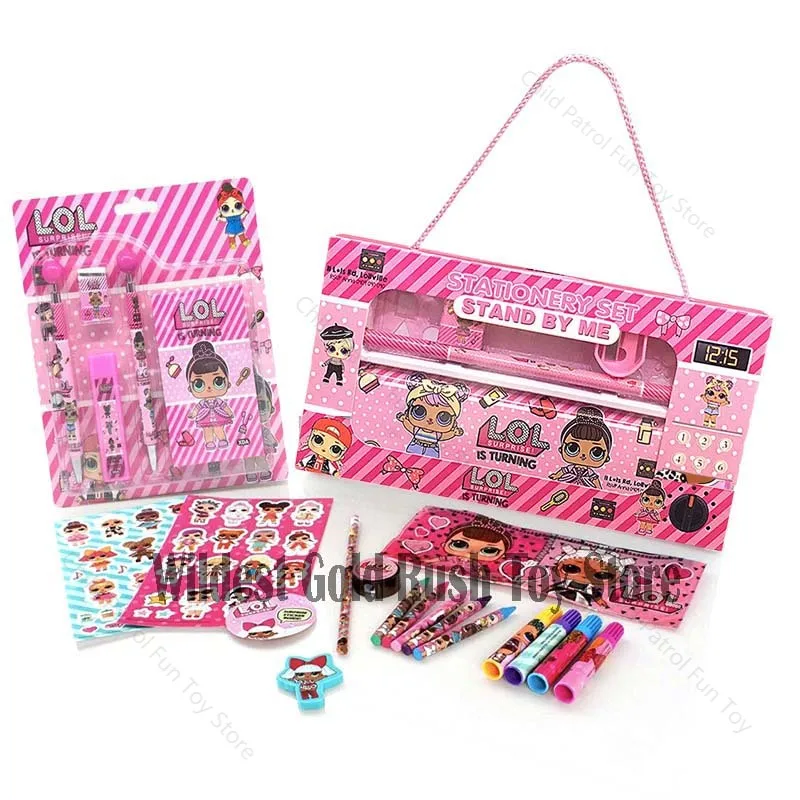 

LOL Dolls SURPRISE School Supplies Automatic LOL Dolls Ball Pen Ruler Combination Gifts for Girls Portable Stationery Set