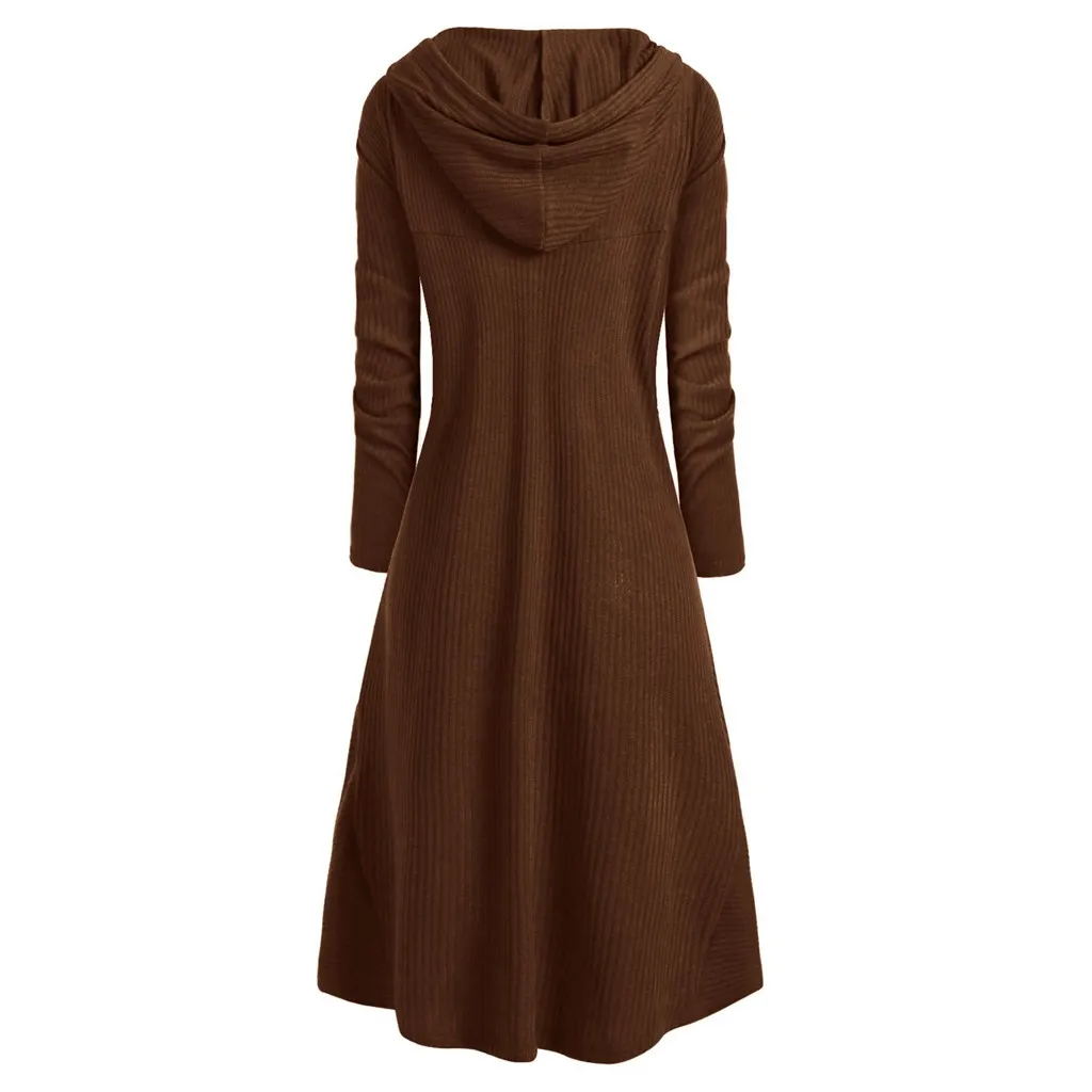 Женский свитер с капюшоном размера плюс, длинный рукав, ремень, неровный длинный свитер, плащ, готический свитер, винтажный свитер, блузка, кофты N