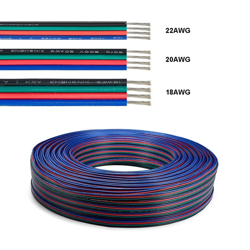 Соединительный кабель для светодиодной 20 м 22AWG 18AWG 0 3 мм Провода из луженой меди SM