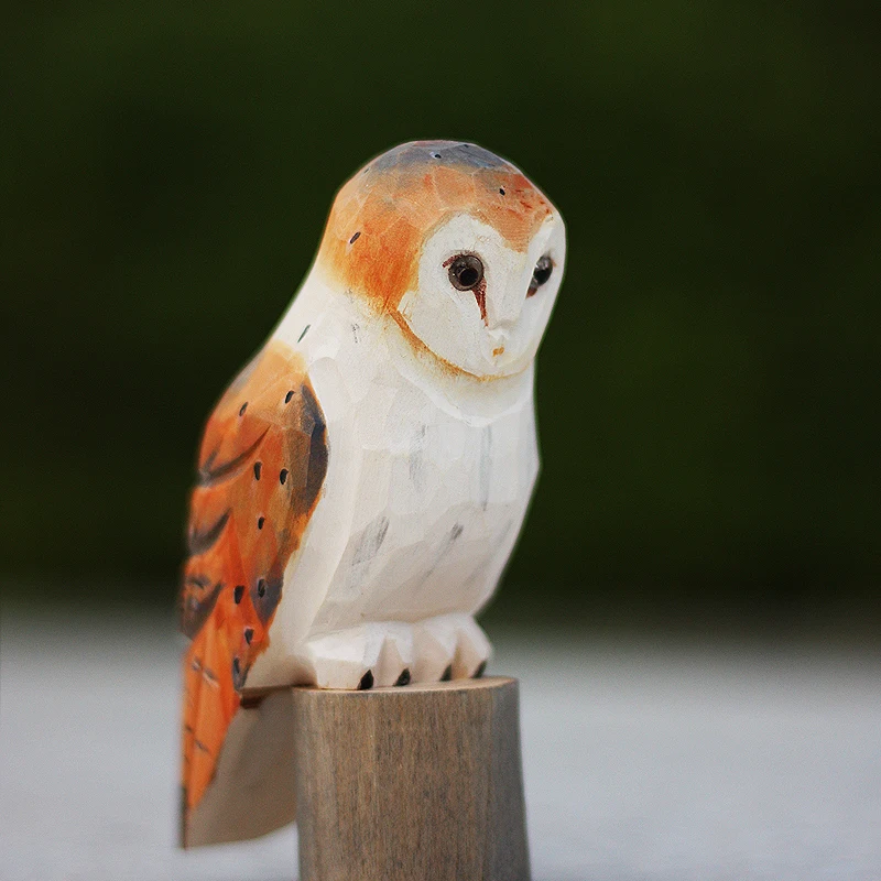 

Nordic Wooden Owl Stump Animal Wood Carving Decoration Gift Handmade Wooden Carving Bird Furniture Home Bedroom Desk Ornaments