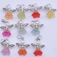 resin 10pcs mix angel wings charm pendant diy jewelry making supplies pearl butterfly wing charms keychain handmade accessories