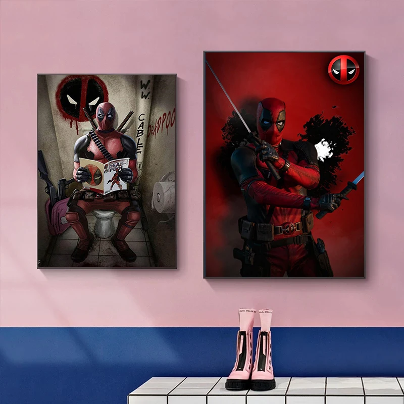 Дэдпул супергероев Marvel Картина на холсте Мстители плакаты и принты настенные