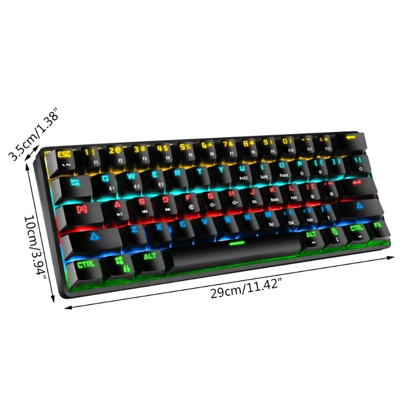 

Exquisite K28 Wireless Keyboard Bluetooth 61 Key Mechanical Keyboard for Office Tablet Phone Gamers Keyboard