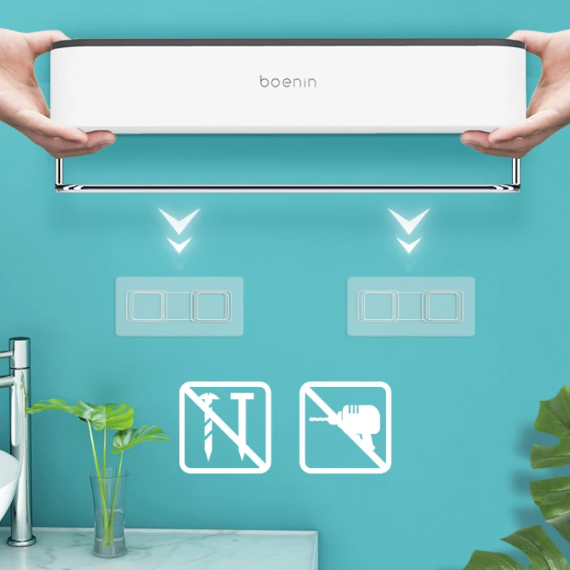 

Mounted Bathroom Organizer Shelf Shampoo Cosmetic Storage Rack Bath kitchen Towel Holder Household Items Bathroom Accessories