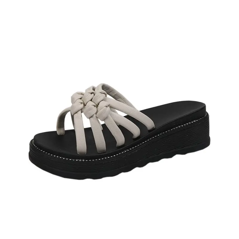 

Casual Sandals Women PU Platform Shoes Slingback Slip On Summer Beach Ladies Flats Sandals Plus Size Chaussures