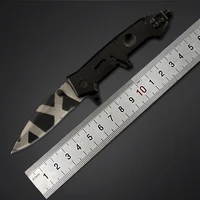 hysenss outdoor survival tactical folding knife camouflage pattern of stainless steel blade rubber non slip handle edc tool