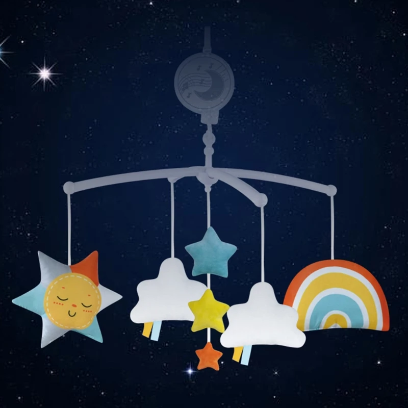 

Baby Crib Bed Hanging Bell Clockwork Movement Music Box Rotating Rattle Hanger 54DA