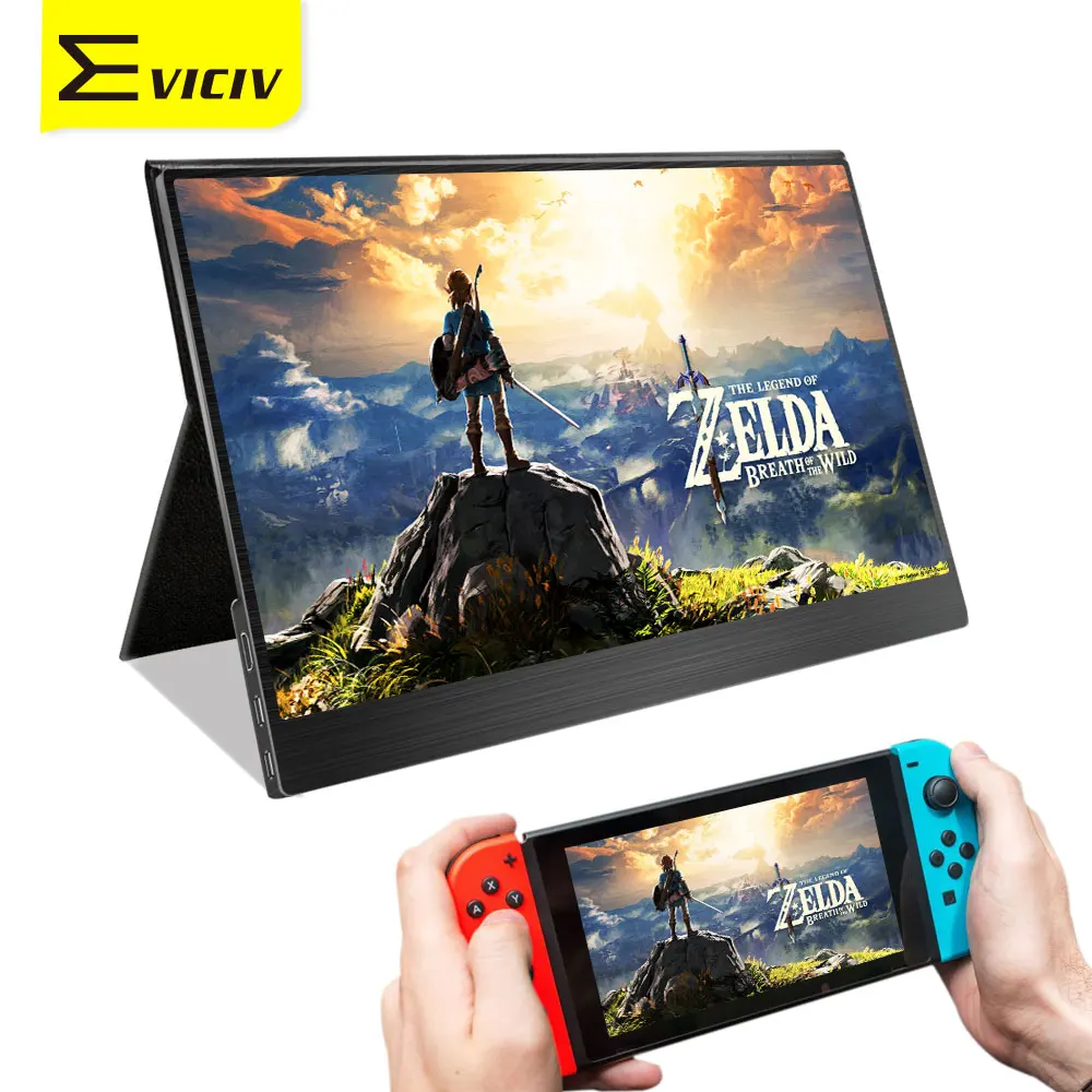 Игровой монитор Eviciv 15 6 FHD для Nintendo Switch ZELDA USB Тип C 1080P HDR портативный Экран Xbox Xiaomi