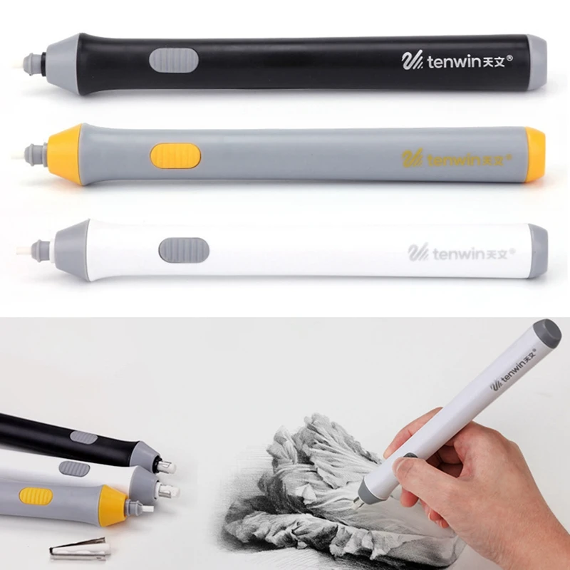 

Automatic cleaning stationery for art painting with electric eraser