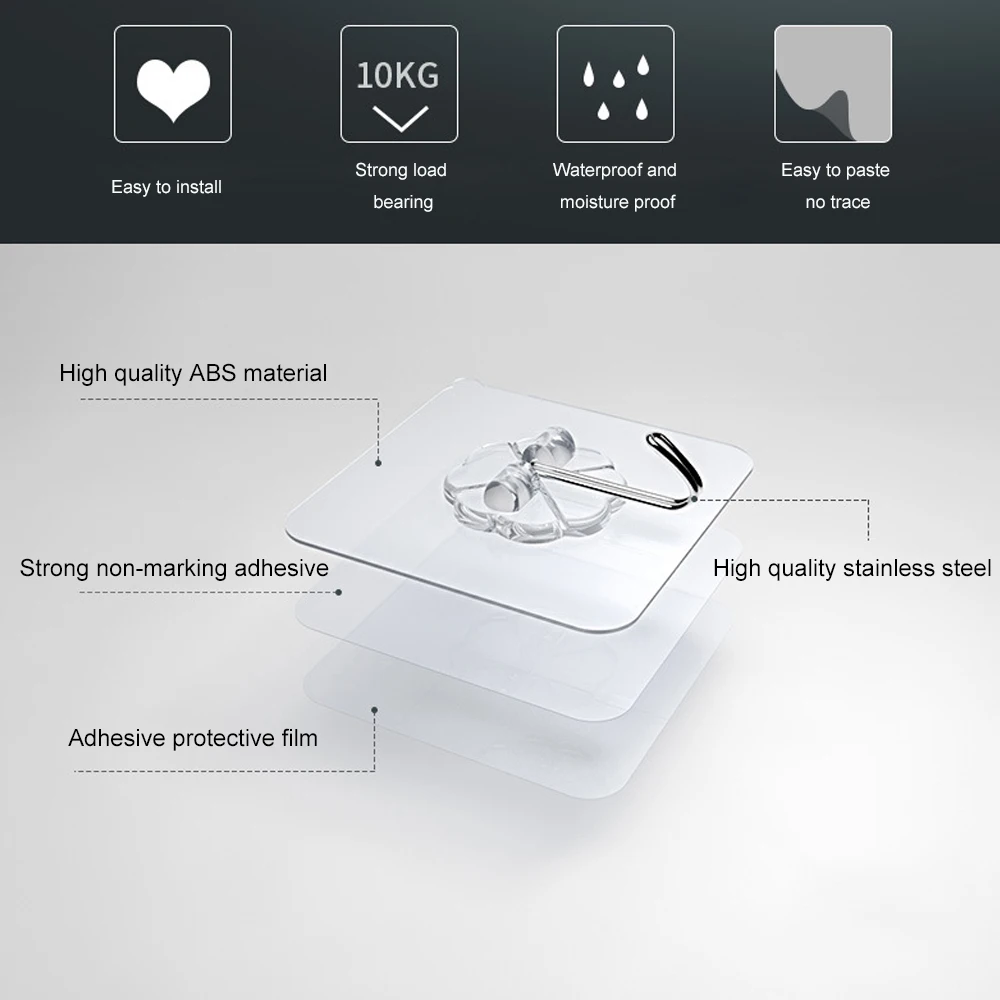 5/10 шт. настенные крючки аксессуары для ванной комнаты ПВХ кухонный вакуумный