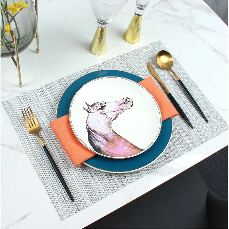 

Ceramic Luxury Plate Set Dinning Tableware Salad Porcelain Dinner Sets Breakfast Aparelho De Jantar Serving Dishes Sets DL60CJ