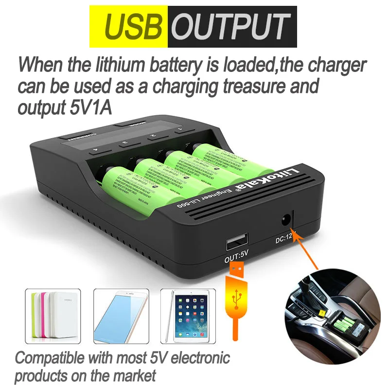 Аккумуляторная батарея LiitoKala Lii-500 зарядное устройство li-ion 3 7 V и NiMH 1 2 18650 26650 21700 AA AAA