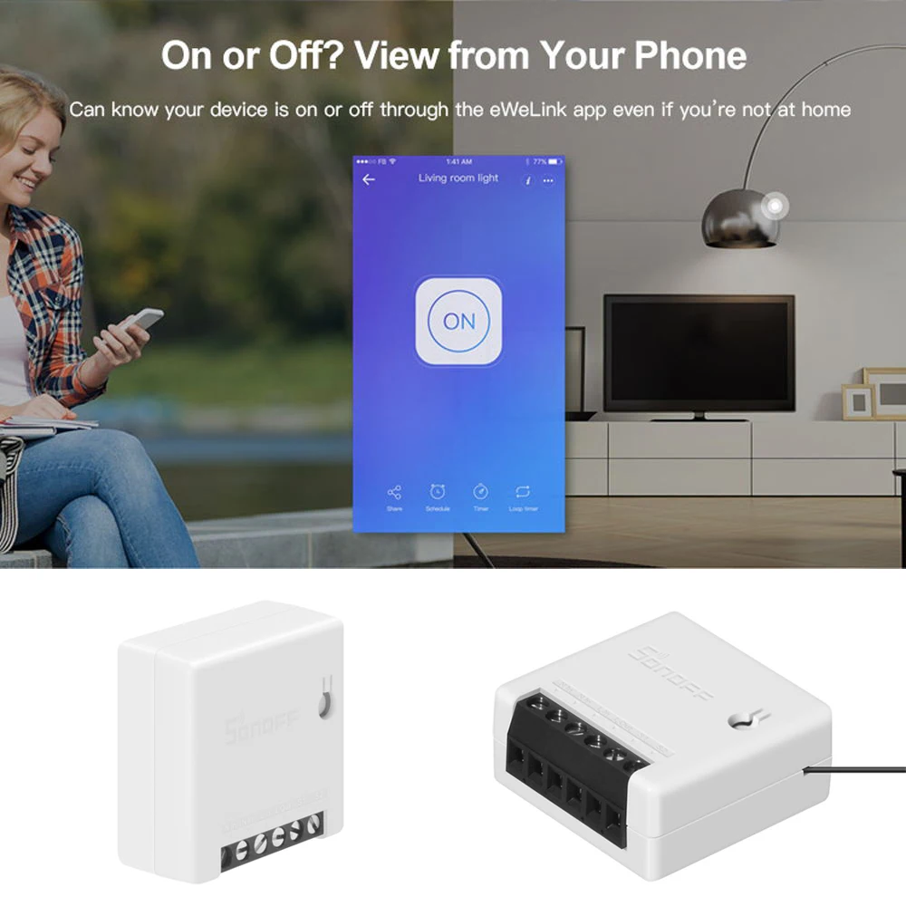 Двухсторонний умный мини-выключатель Sonoff дистанционное управление сделай сам с