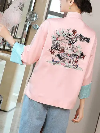 Китайская традиционная одежда Топ Рубашки Вышивка куртки для женщин|women cheongsam|coat