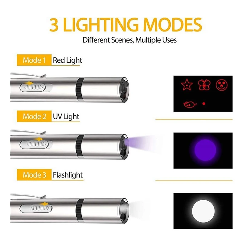Funny Pet LED Laser Toy Cat Pointer Light Pen Interactive With Bright Animation Mouse Shadow USB Accessories | Дом и сад