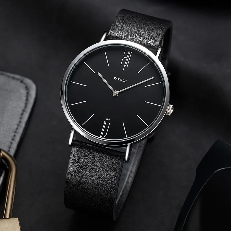 Reloj Yazole Watch Men Waterproof Ultra Thin Quartz Watch For Men Fashion Simple Black Men Watch Male Wristwatch Montre Homme