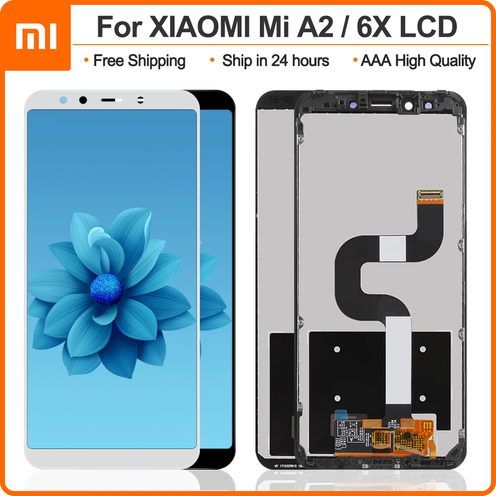 5 99 &quotоригинальный Mi 6X ЖК дисплей с рамкой для XiaoMi A2 MIA2 экран Замена дигитайзер