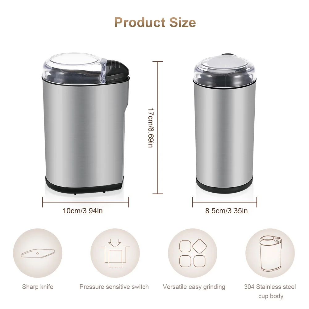 

Electric Coffee Grinder Kitchen Cereals Nuts Beans Spices Grains Grinding Machine Multifunctional Home Coffe Grinder Machine