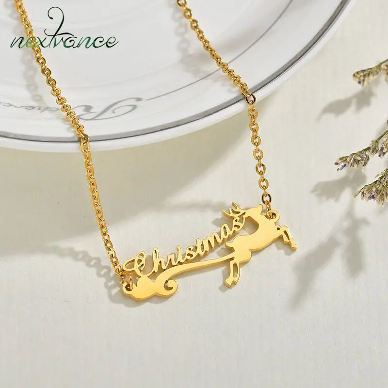 2021Nextvance индивидуальное ожерелье с именем, модное ожерелье с милым романтическим оленем и сердцем, аксессуары для влюбленных пар, ювелирные изделия