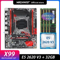 machinist x99 motherboard lga 2011 3 set kit intel xeon e5 2620 v3 cpu ddr4 48gb 2133mhz memory ram four channel x99 rs9