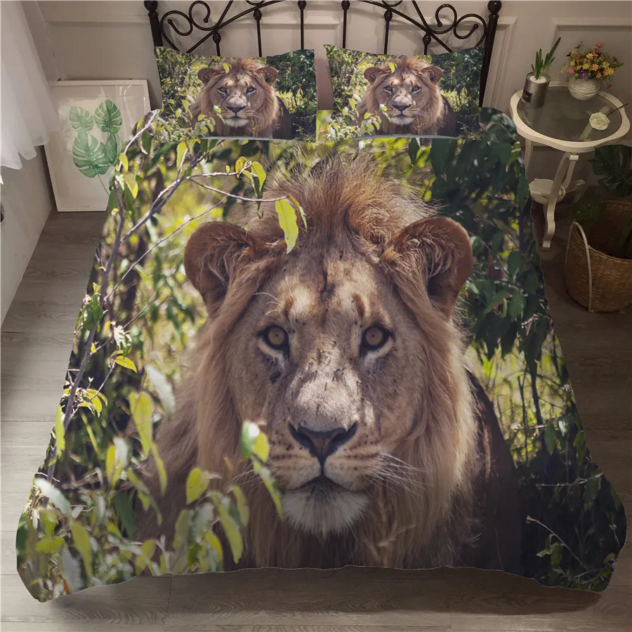 

Комплект постельного белья с 3D принтом, пододеяльник, Комплект постельного белья, домашний текстиль с Львом для взрослых, постельное белье ...