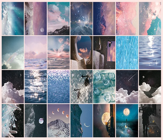 52 мм x 80 отдельная звезда бумажная ломо карта (1 упаковка = 28 штук)|Бумага для писем|