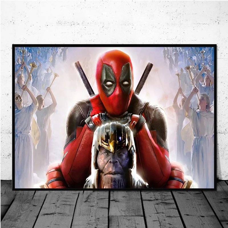 Картина на холсте Marvel Avengers супергерой Deadpool плакаты и печати для декора гостиной картину домашнего декора.