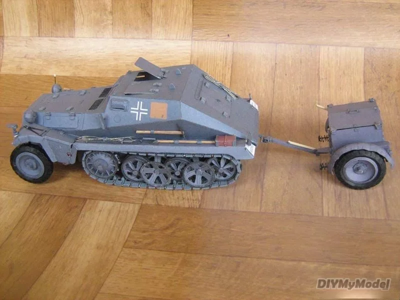 Veh&iacute;culo de transporte blindado para manualidades, modelo de papel hecho a mano, rompecabezas de juguete, regalo, accesorios de pel&iacute;cula RU(Origin), modelo alem&aacute;n sd.kfz.252-0