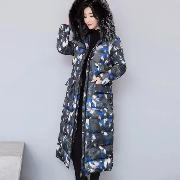 Зимнее пальто женская парка натуральный мех пуховик с меховым капюшоном