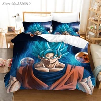 japan anime monkey king goku 3d bedding set children character printed duvet cover set bed linens twin full queen king 02