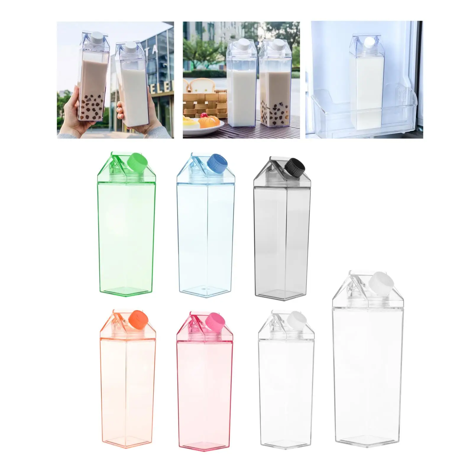 

Milk Carton Water Bottle Portable Juice Bottle For Travel Camping Coffee Tea