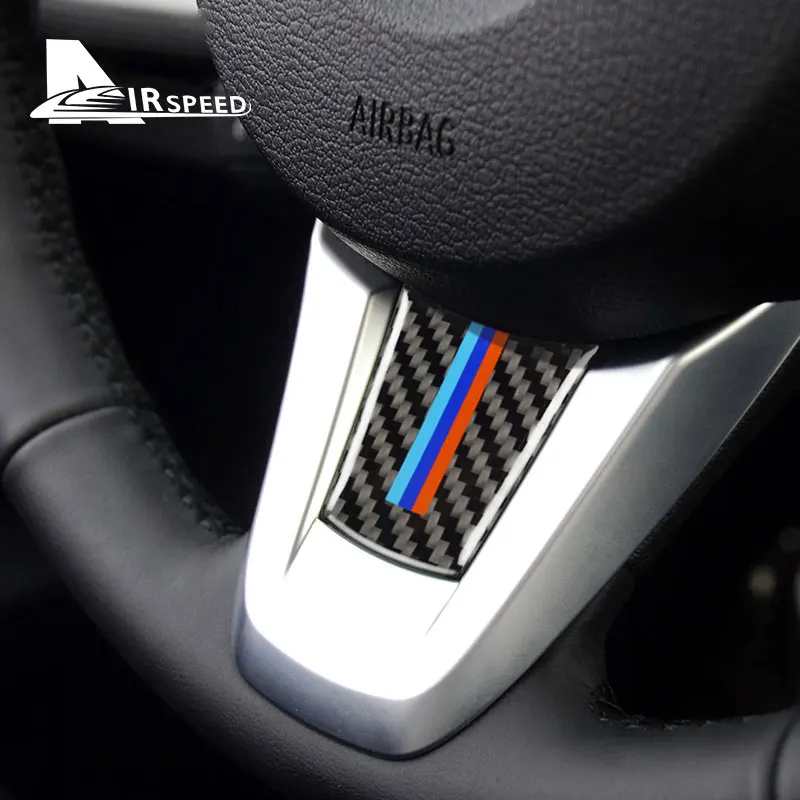 

AIRSPEED углеродное волокно для BMW Z4 E89 2009-2015 Аксессуары Автомобильное рулевое колесо м Спортивная эмблема интерьерная отделка наклейка авто на...