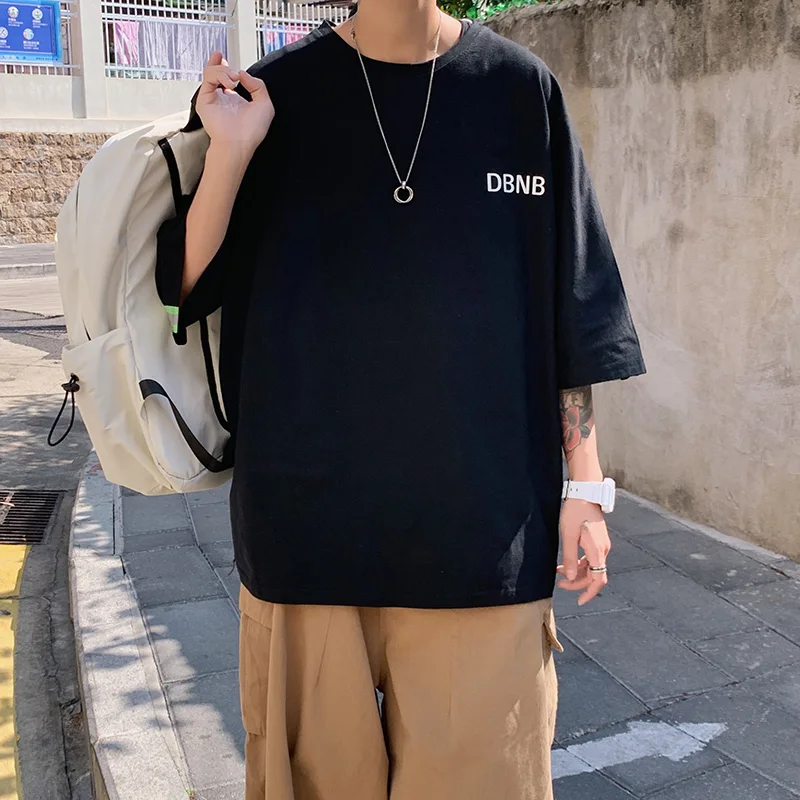 Футболки для мужчин по отношению к Размеры Harajuku с буквенным принтом размера плюс