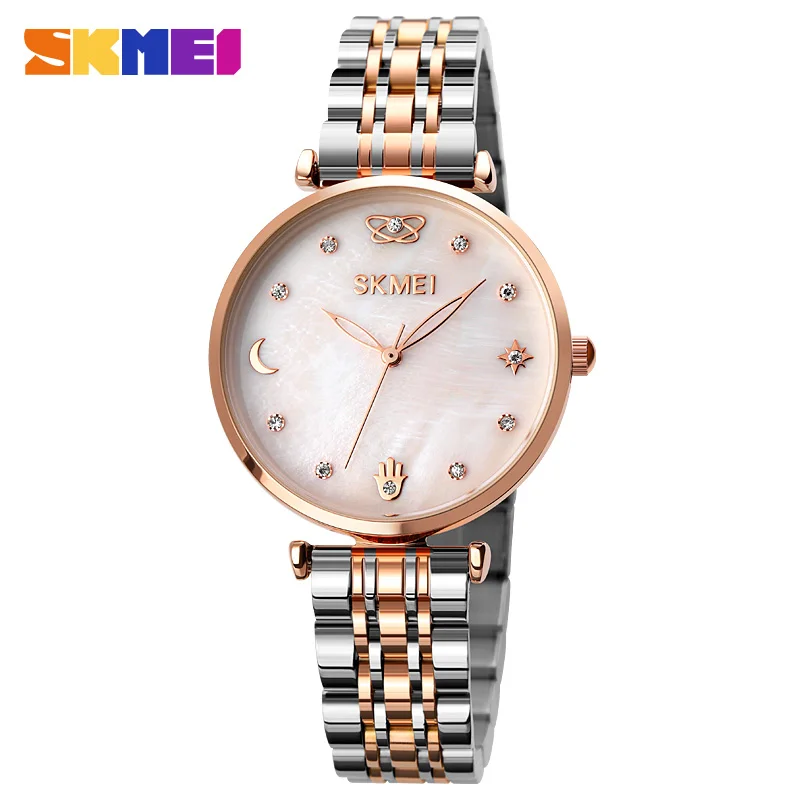 

SKMEI Luxury Waterproof Women Quartz Watches Stainless Steel Female Relogio Feminino Wristwatch New Arrival 1800